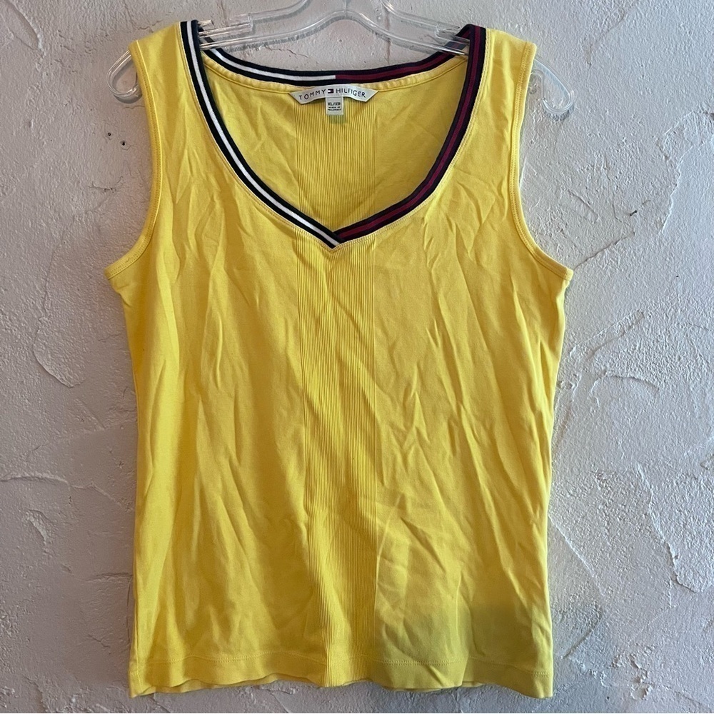Tommy Hilfiger Yellow Sleeveless Top Size XL